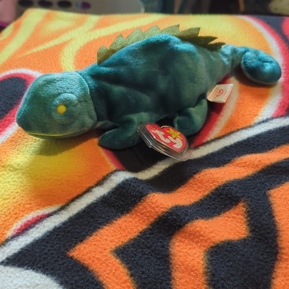 Teal Plush Chameleon Toy